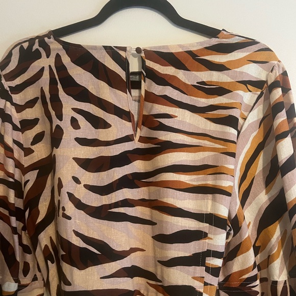 Never worn Who What Wear Linen & Rayon Animal Print Dress - Picture 4 of 7